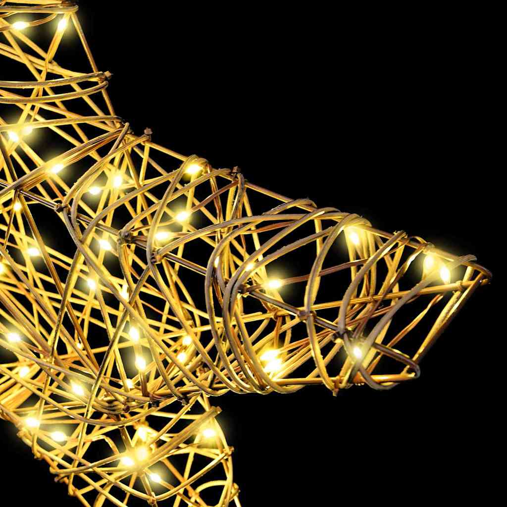 3D Rattan Kerstster met 50 LED’s – Warmwit