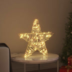 3D Rattan Kerstster met 50 LED’s – Warmwit