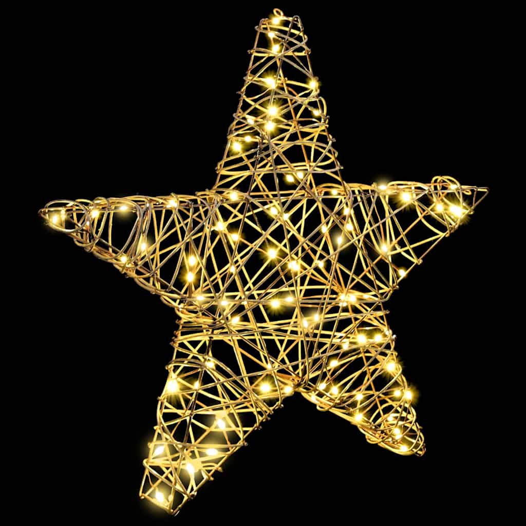 3D Rattan Kerstster met 50 LED’s – Warmwit