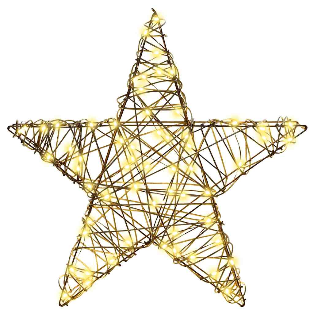 3D Rattan Kerstster met 50 LED’s – Warmwit
