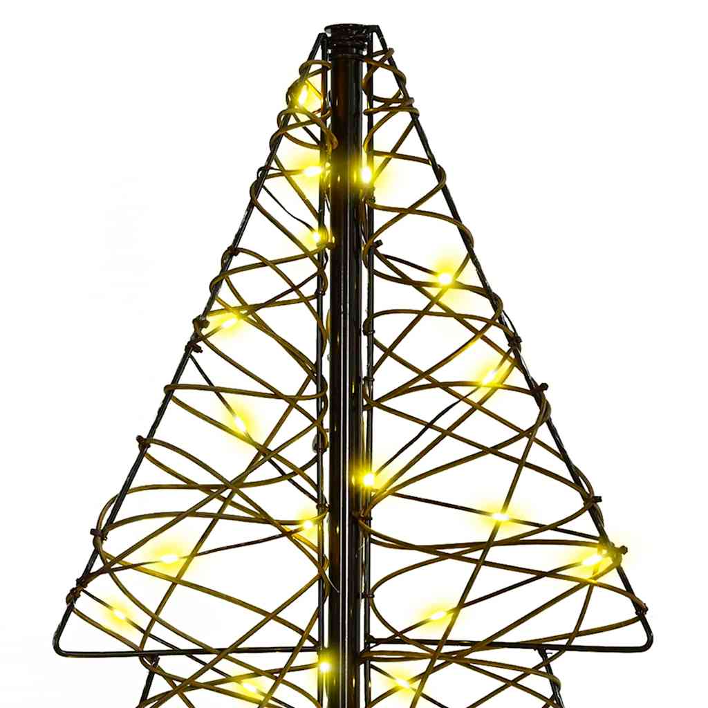 Rattan Kerstboom met 100 LED’s – Warmwit 120 cm