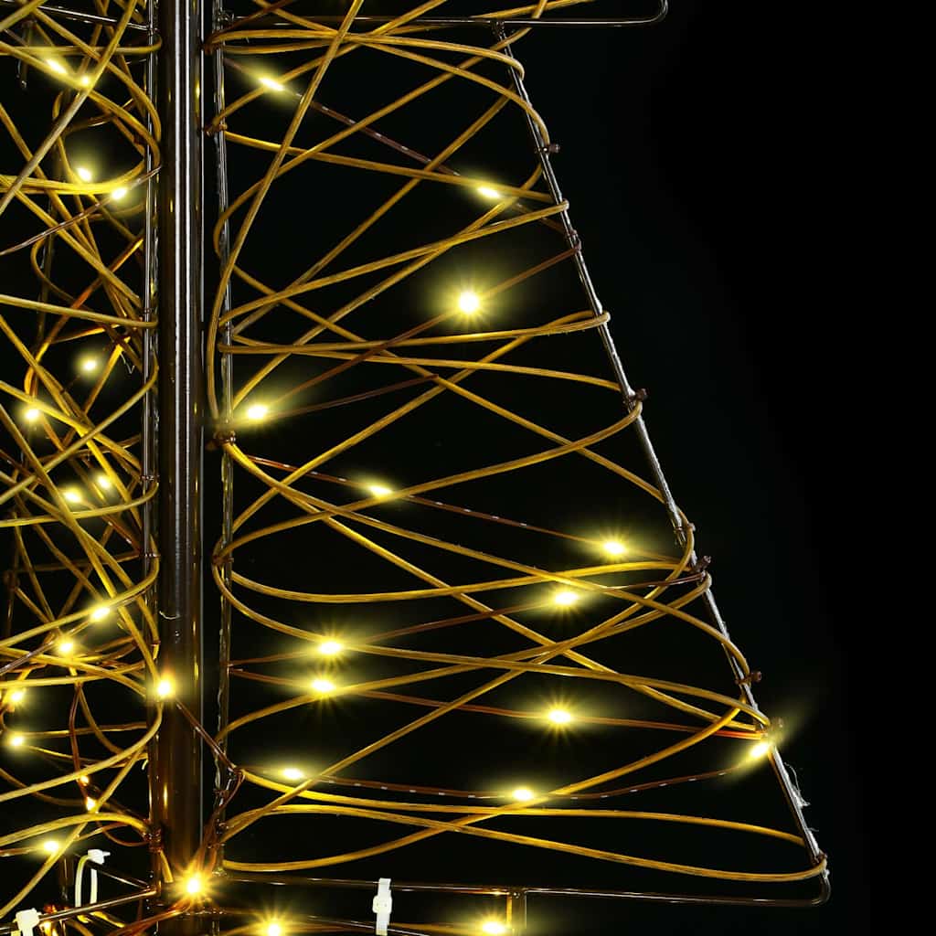 Rattan Kerstboom met 100 LED’s – Warmwit 120 cm