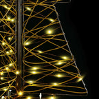 Rattan Kerstboom met 100 LED’s – Warmwit 120 cm
