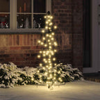 Rattan kerstboom met 100 warmwitte LED's, 120 cm