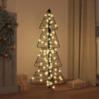 Rattan Kerstboom met 100 LED’s – Warmwit 120 cm