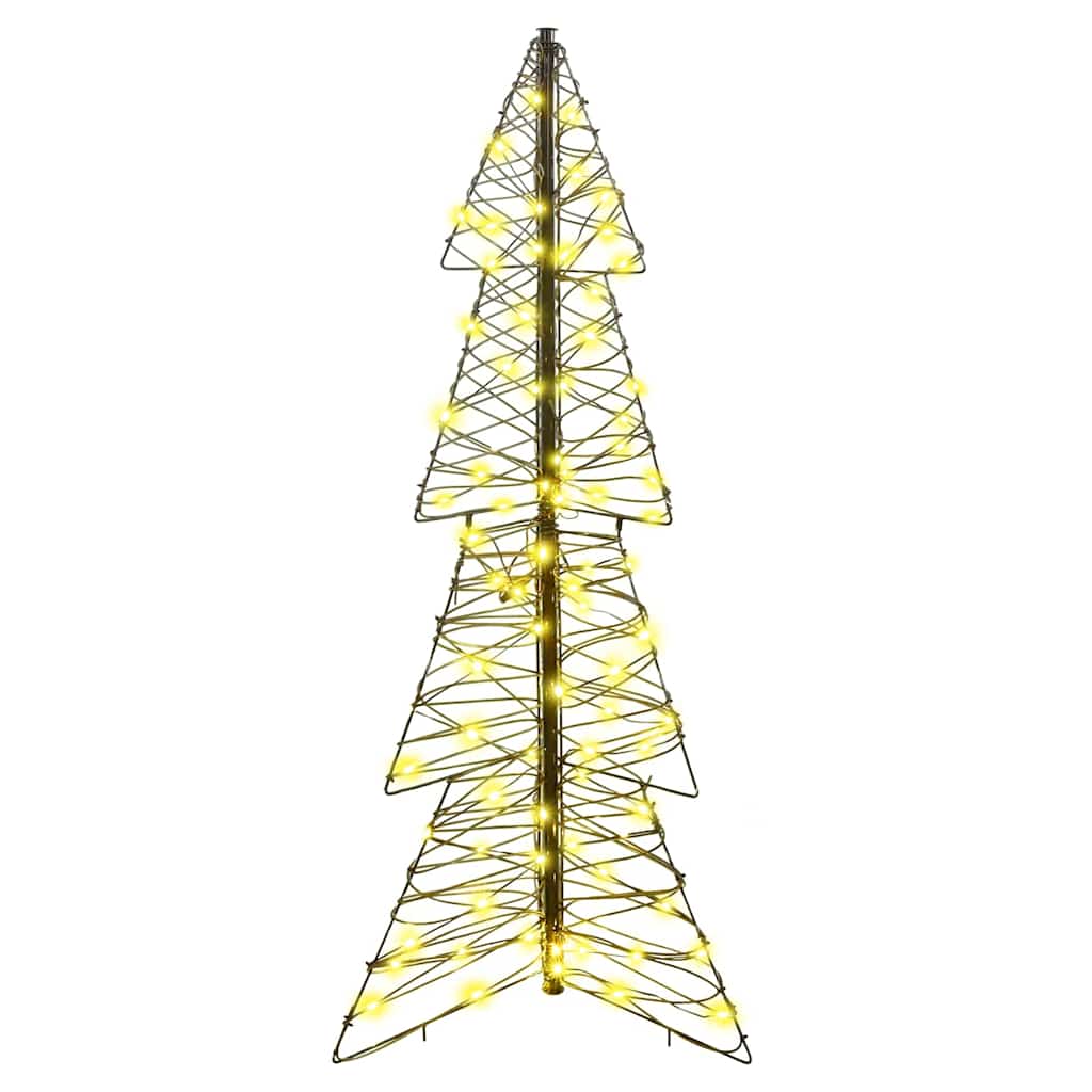 Rattan Kerstboom met 100 LED’s – Warmwit 120 cm