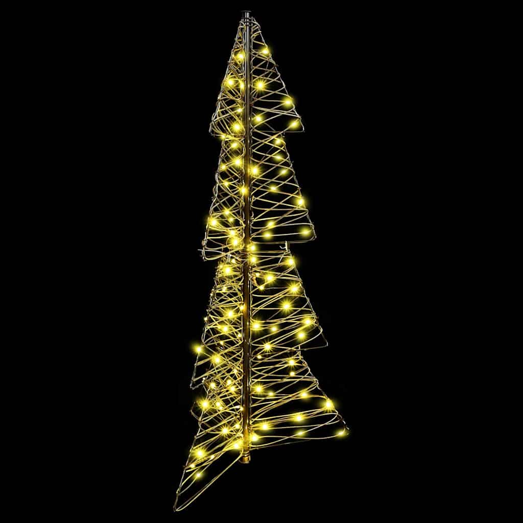 Rattan Kerstboom met 100 LED’s – Warmwit 120 cm
