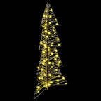 Rattan Kerstboom met 100 LED’s – Warmwit 120 cm