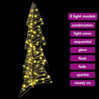Rattan Kerstboom met 100 LED’s – Warmwit 120 cm