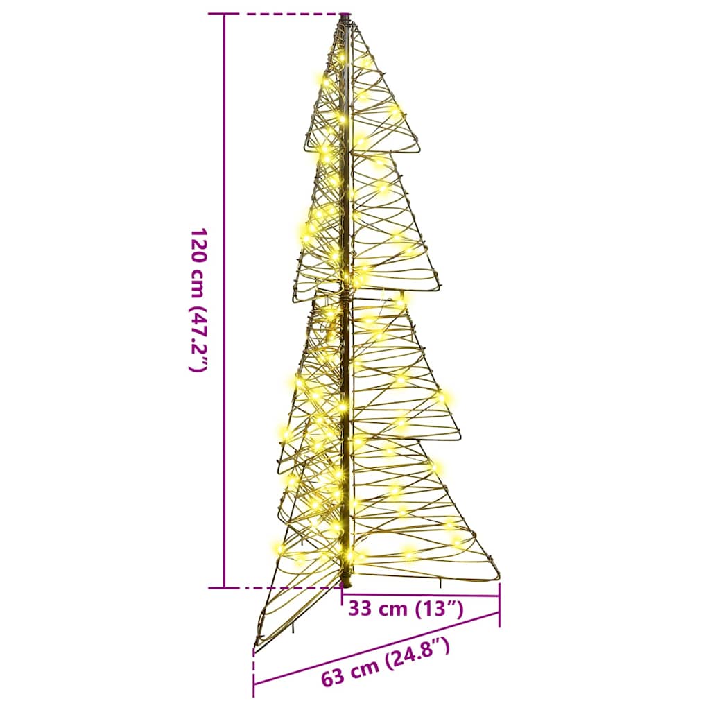 Rattan Kerstboom met 100 LED’s – Warmwit 120 cm