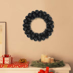 Set van 2 zwarte kerstbal kransen