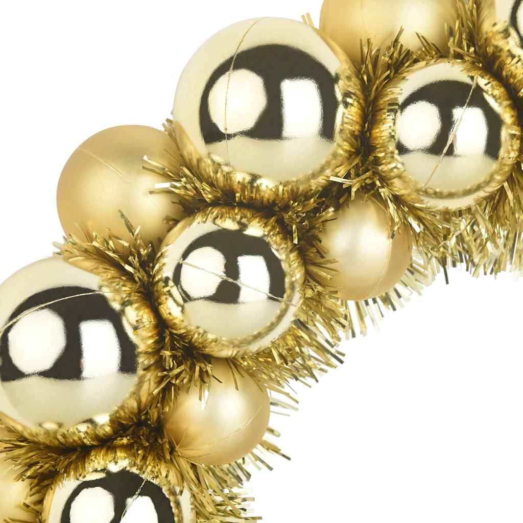 Kerstbal Kransen Goud – Set van 2