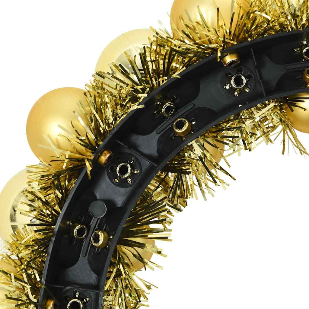 Kerstbal Kransen Goud – Set van 2