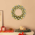 Set van 2 gouden kerstbal kransen