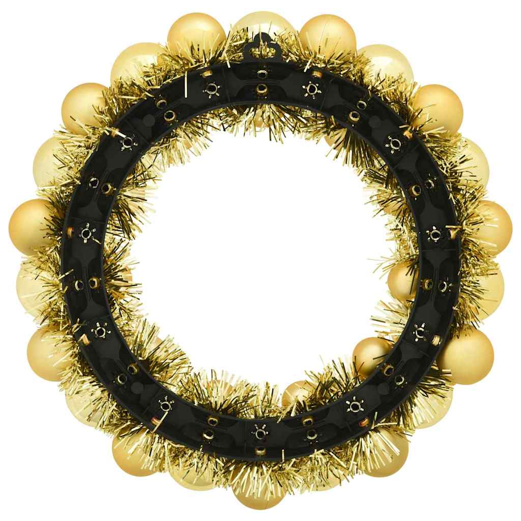 Kerstbal Kransen Goud – Set van 2