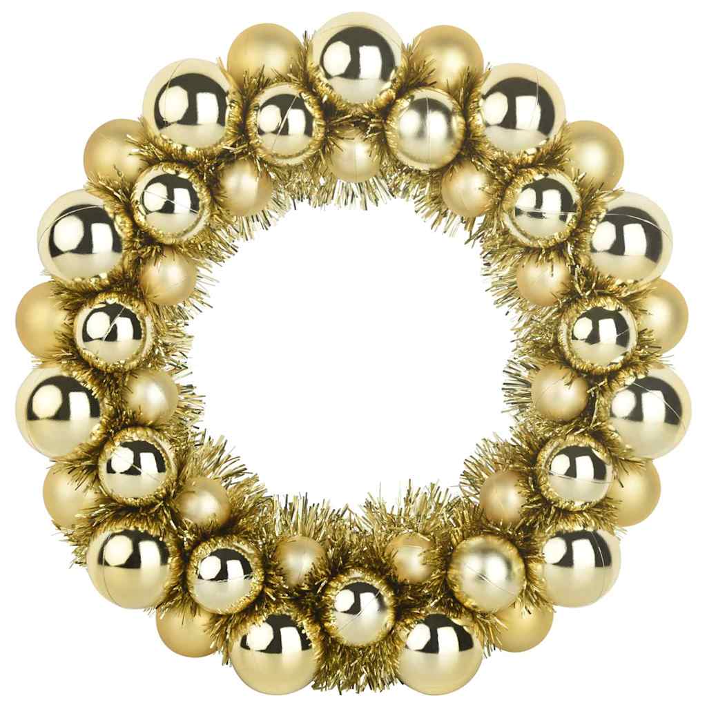 Kerstbal Kransen Goud – Set van 2