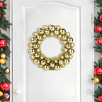 Kerstbal Kransen Goud – Set van 2