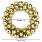 Kerstbal Kransen Goud – Set van 2
