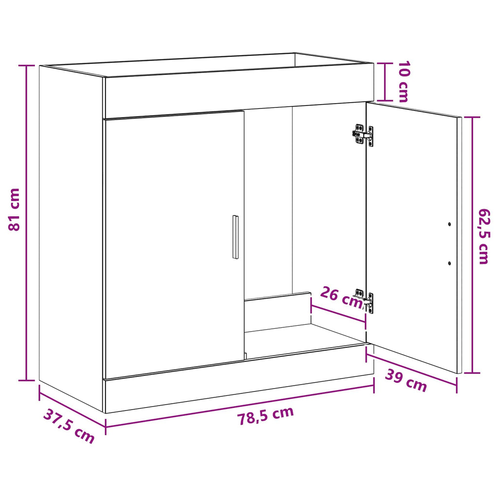 Wastafelonderkast Wit – 78,5 × 37,5 × 81 cm