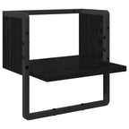 Zwevende Wandplank Zwart Eiken – 30 cm