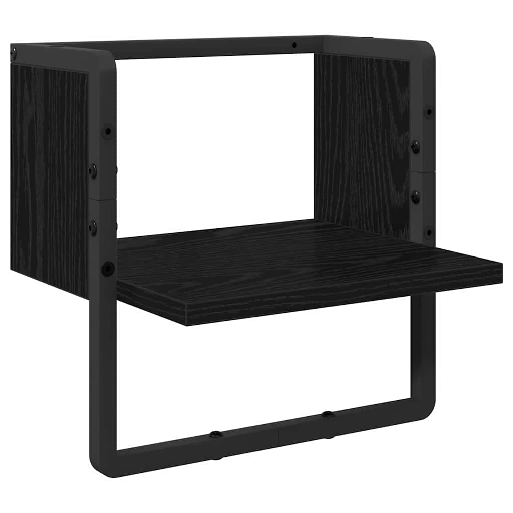 Zwevende Wandplank Zwart Eiken – 30 cm