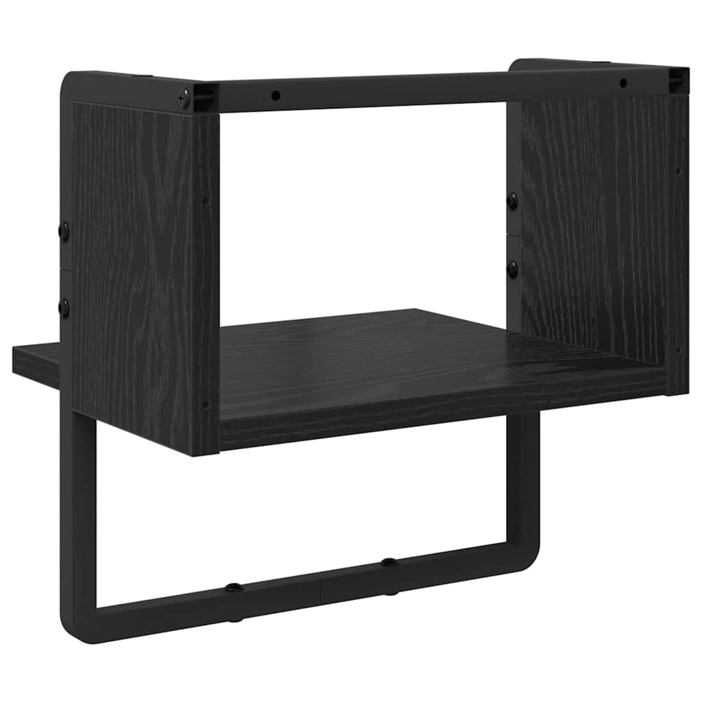 Zwevende Wandplank Zwart Eiken – 30 cm