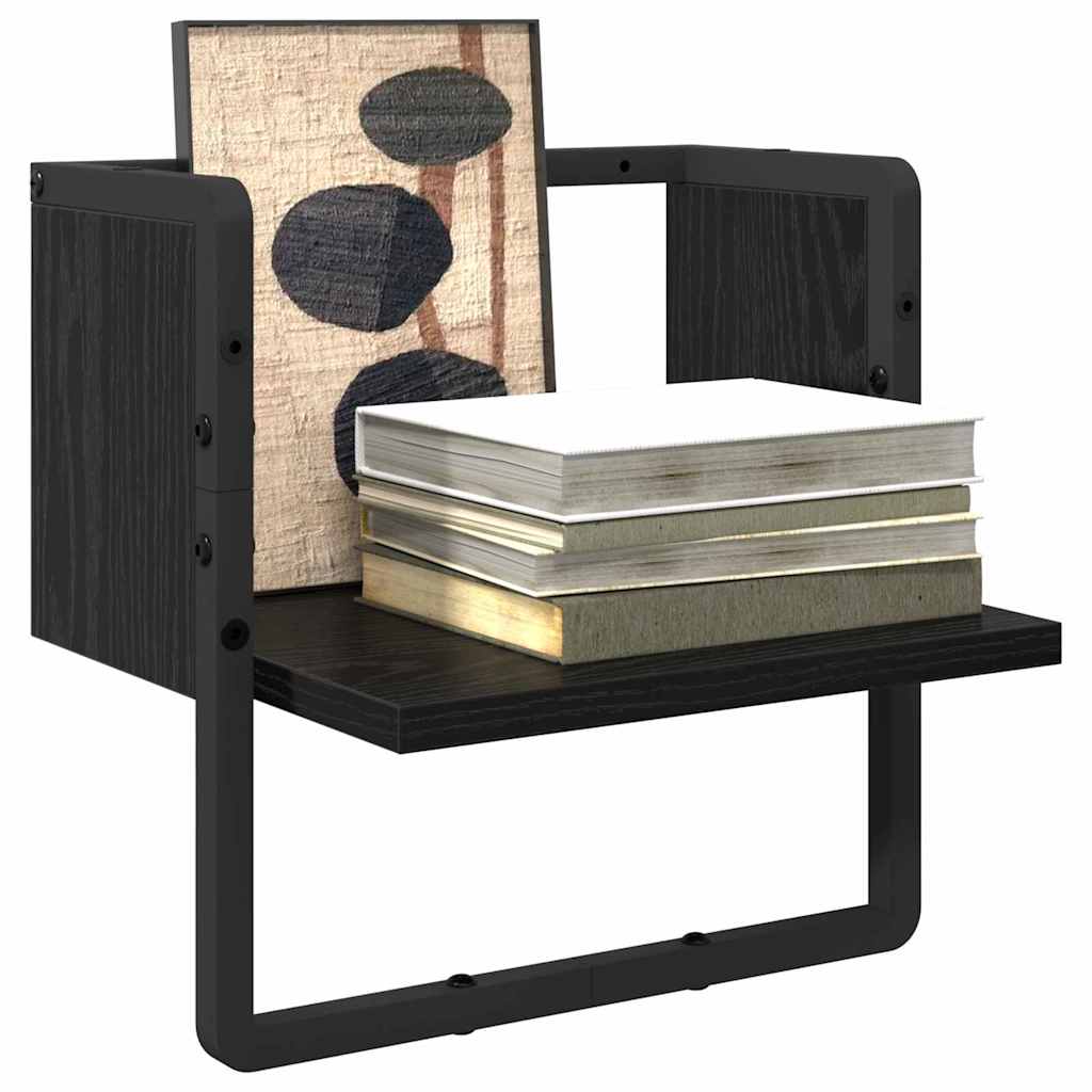 Zwevende Wandplank Zwart Eiken – 30 cm
