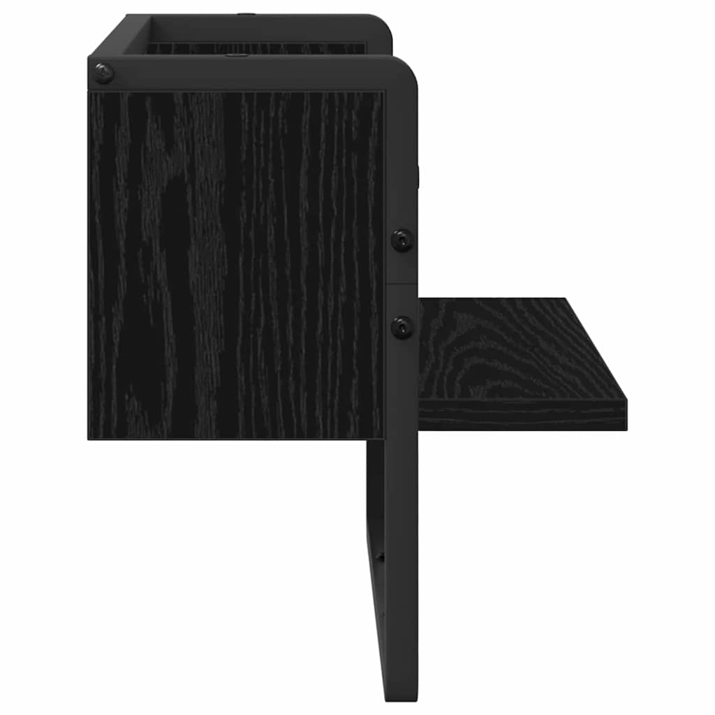 Zwevende Wandplank Zwart Eiken – 30 cm