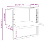 Zwevende Wandplank Zwart Eiken – 30 cm