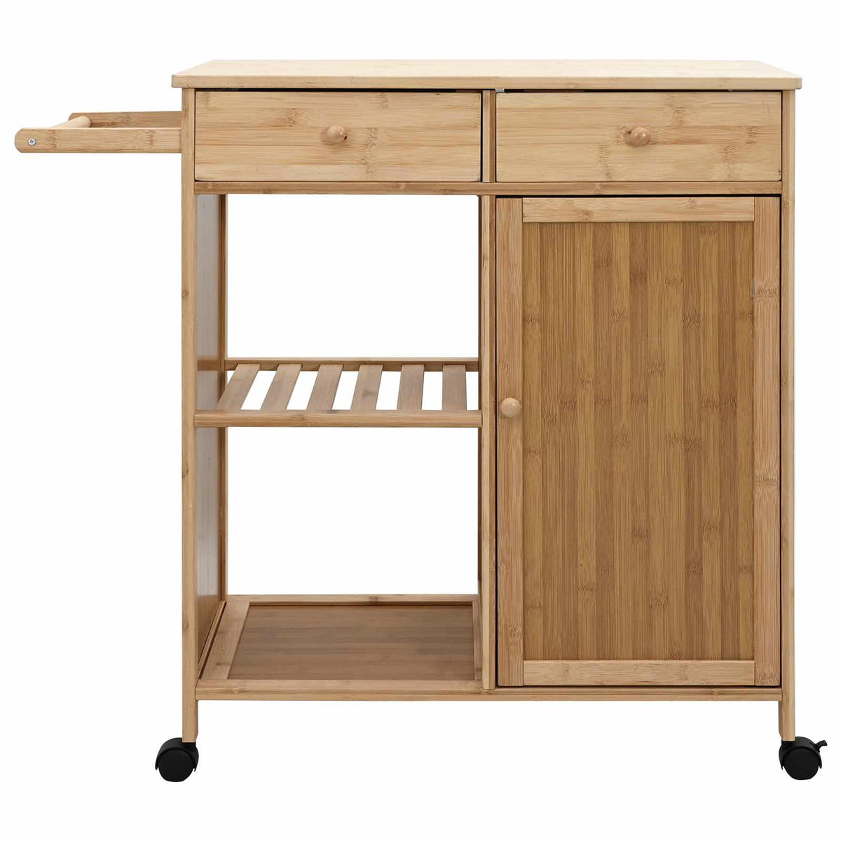 Bamboe Keukentrolley op Wielen – 90,5 × 36 × 86,5 cm