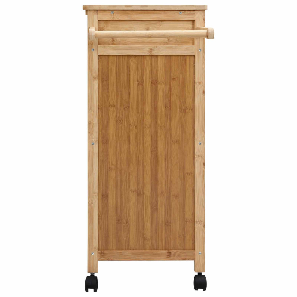 Bamboe Keukentrolley op Wielen – 90,5 × 36 × 86,5 cm