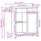 Bamboe Keukentrolley op Wielen – 90,5 × 36 × 86,5 cm