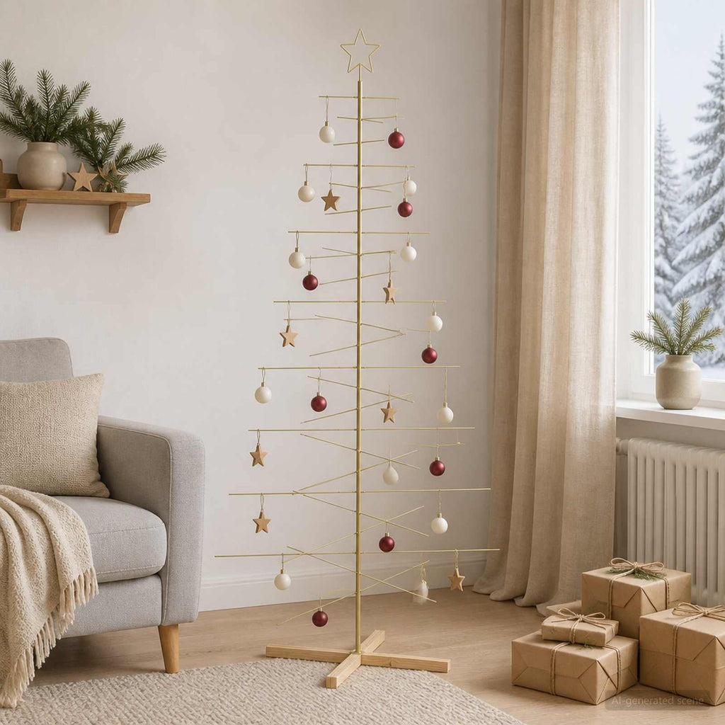 Metalen Kerstboom KUOPIO Goud – 210 cm