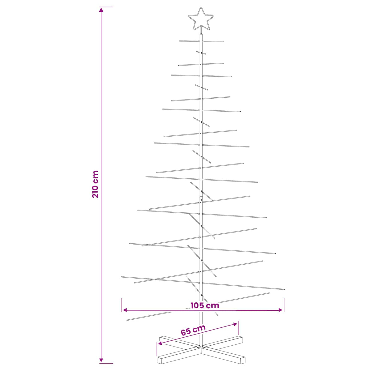 Metalen Kerstboom KUOPIO Goud – 210 cm