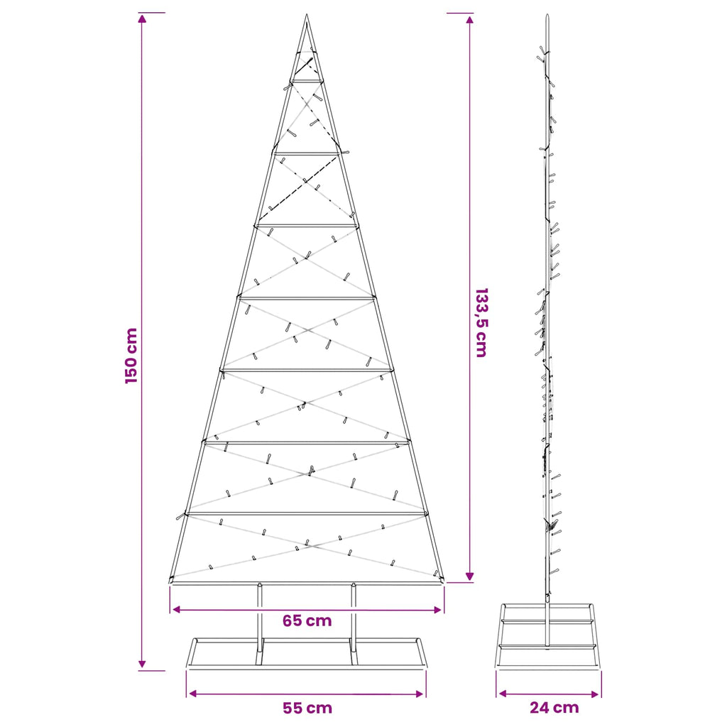 Metalen Kerstboom KUOPIO Warmwit – 150 cm
