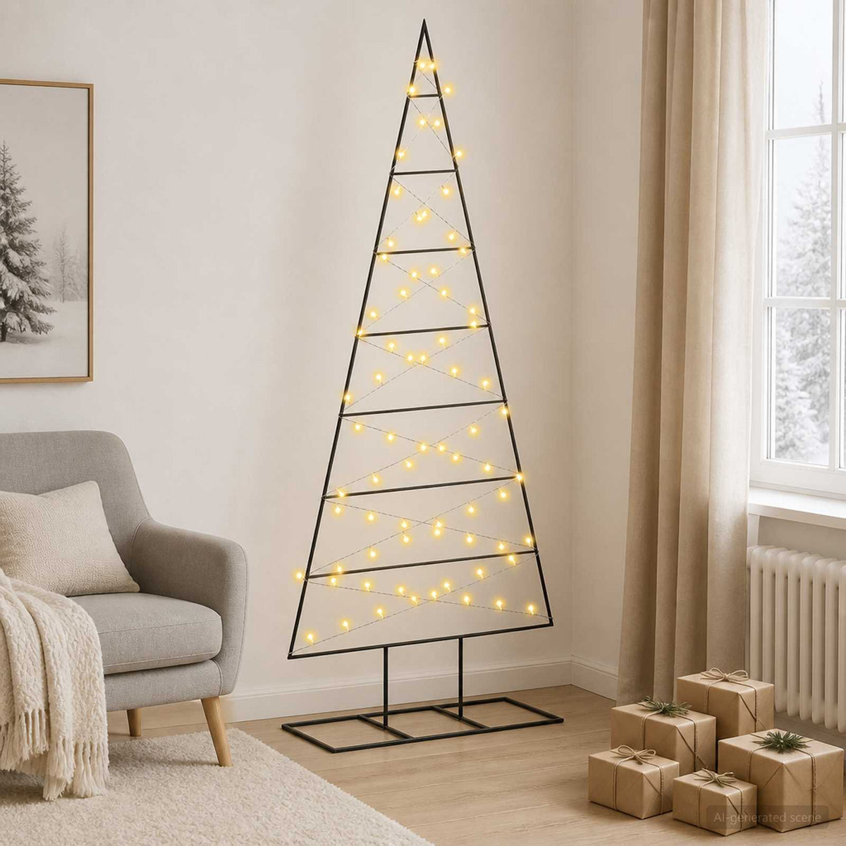 Metalen Kerstboom KUOPIO Warmwit – 180 cm