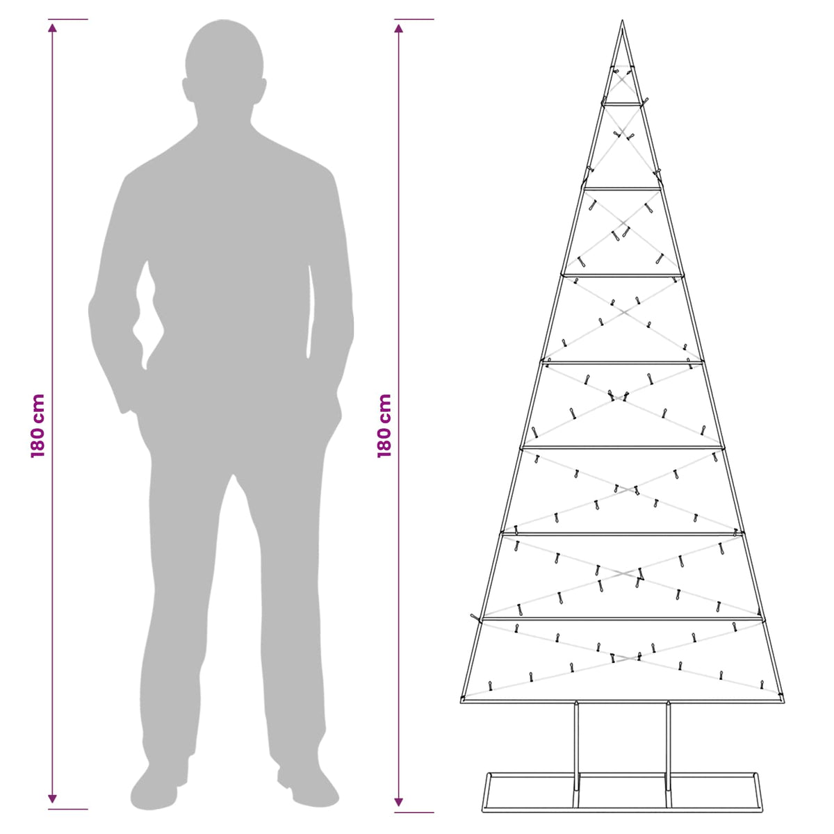 Metalen Kerstboom KUOPIO Warmwit – 180 cm