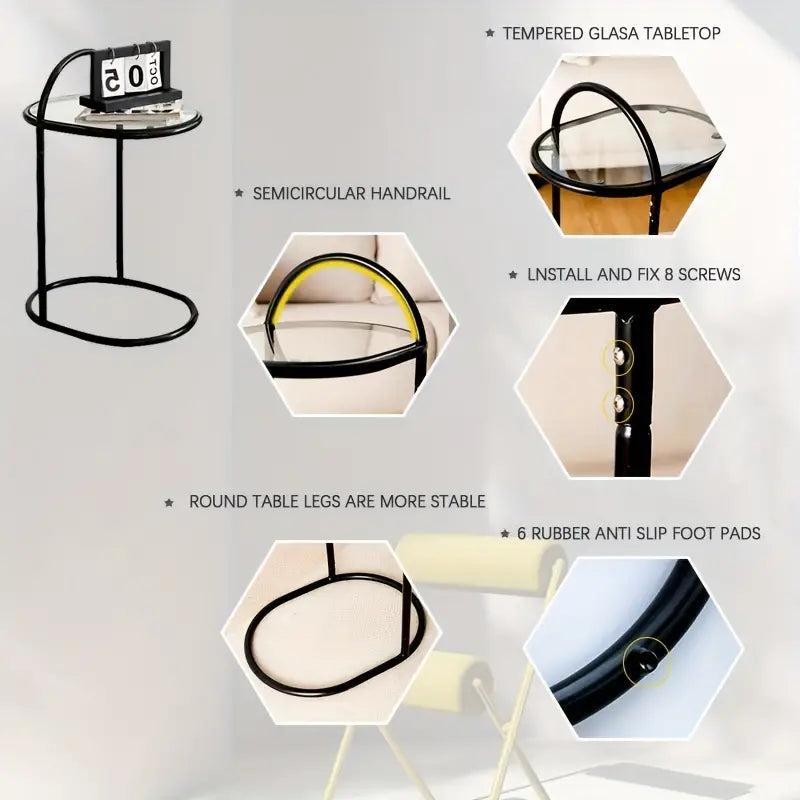 round  2-Tier Storage Side Table-4