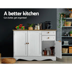 NNEDSZ Buffet Sideboard Storage Cabinet Kitchen Cupboard Drawer Table Hallway-4