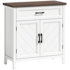 Buffet salon, meuble de rangement avec 2 portes, tiroir et étagère réglable, 76 x 35 x 80 cm, blanc-0