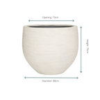 Pflanztopf Jumbo Orb Ivory Washed – D88xH70cm – Großer runder Blumentopf in Elfenbein – Optik – Wetterfester Design – Gartenkübel für Innen & Außen-1