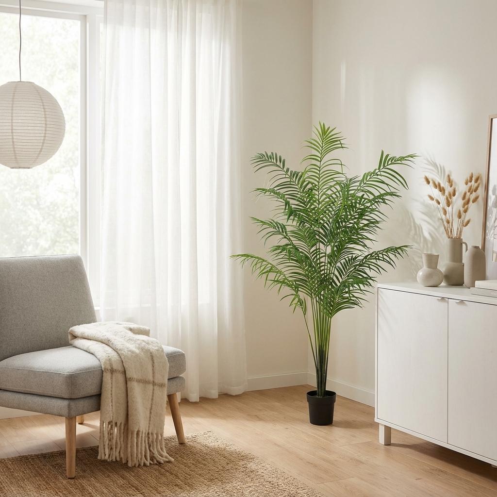 Kentia Palme Kunstpflanze 170cm – Große Kunstpalme Deko Pflanze – Pflegefreie Zimmerpflanze für Wohnzimmer Büro & Empfangsbereich-4