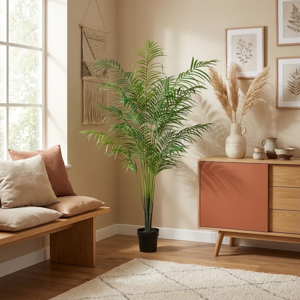 Kentia Palme Kunstpflanze 170cm – Große Kunstpalme Deko Pflanze – Pflegefreie Zimmerpflanze für Wohnzimmer Büro & Empfangsbereich-1