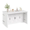 15"–30" Expandable Sideboard with 3 Drawers, White - Yanosaku-0