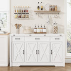 15"–30" Expandable Sideboard with 3 Drawers, White - Yanosaku-3